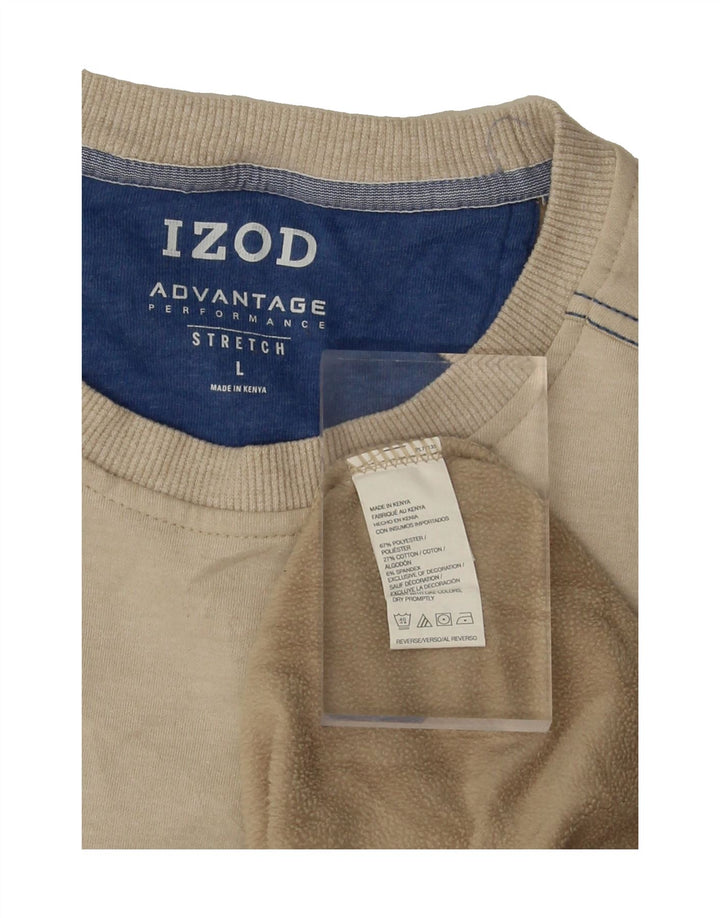 IZOD Mens Sweatshirt Jumper Large Beige Polyester Vintage Izod and Second-Hand Izod from Messina Hembry 