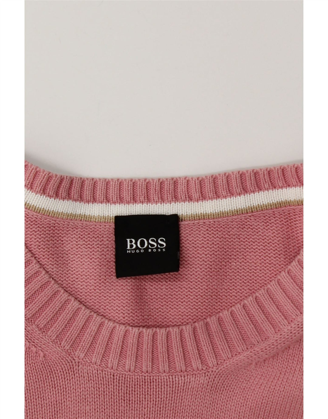 Pulover pentru bărbați HUGO BOSS, cu gât roșu, bumbac mare, roz
