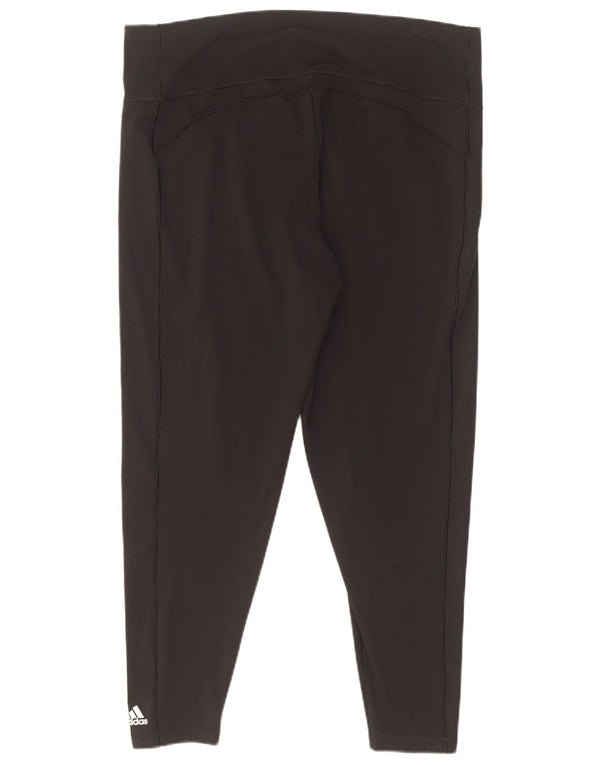 Leggings crop pentru femei Adidas UK 24/26 2XL Nylon negru