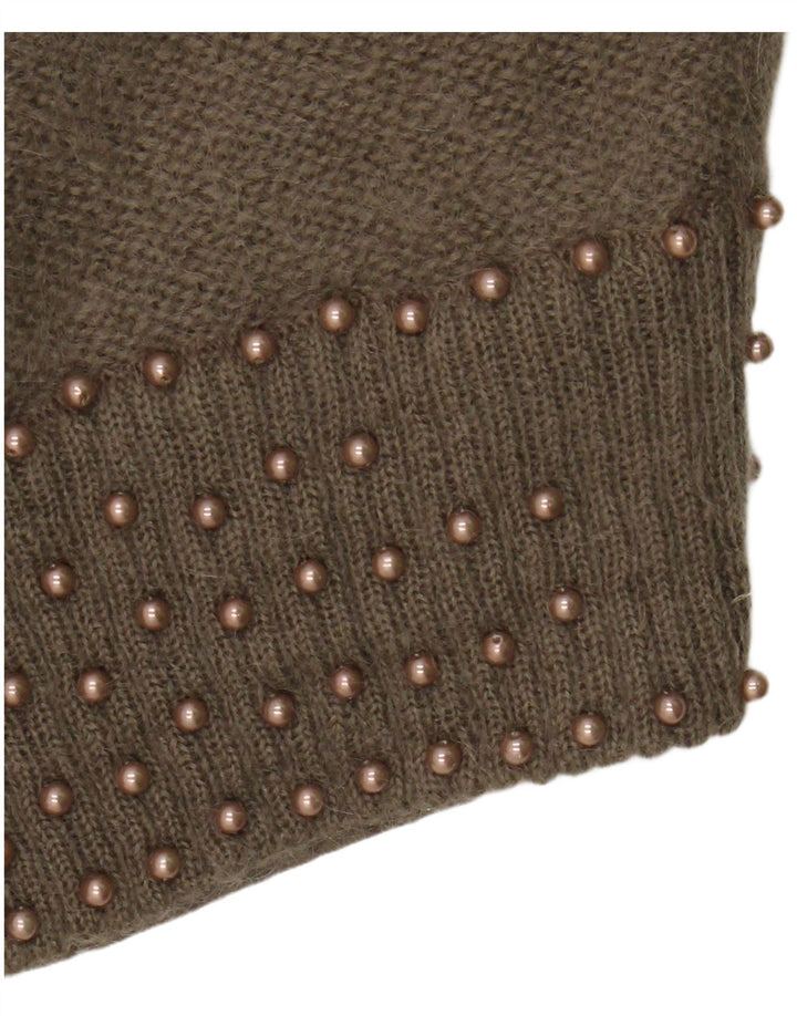 FLORENTIA Pulover cardigan supradimensionat pentru femei UK 14 Medium Brown Spotted