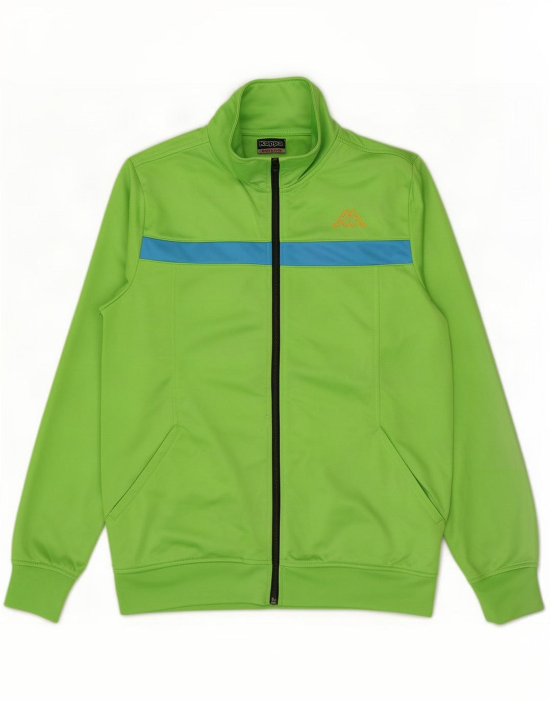 Jachetă de trening pentru bărbați Kappa, verde mediu, poliester color bloc