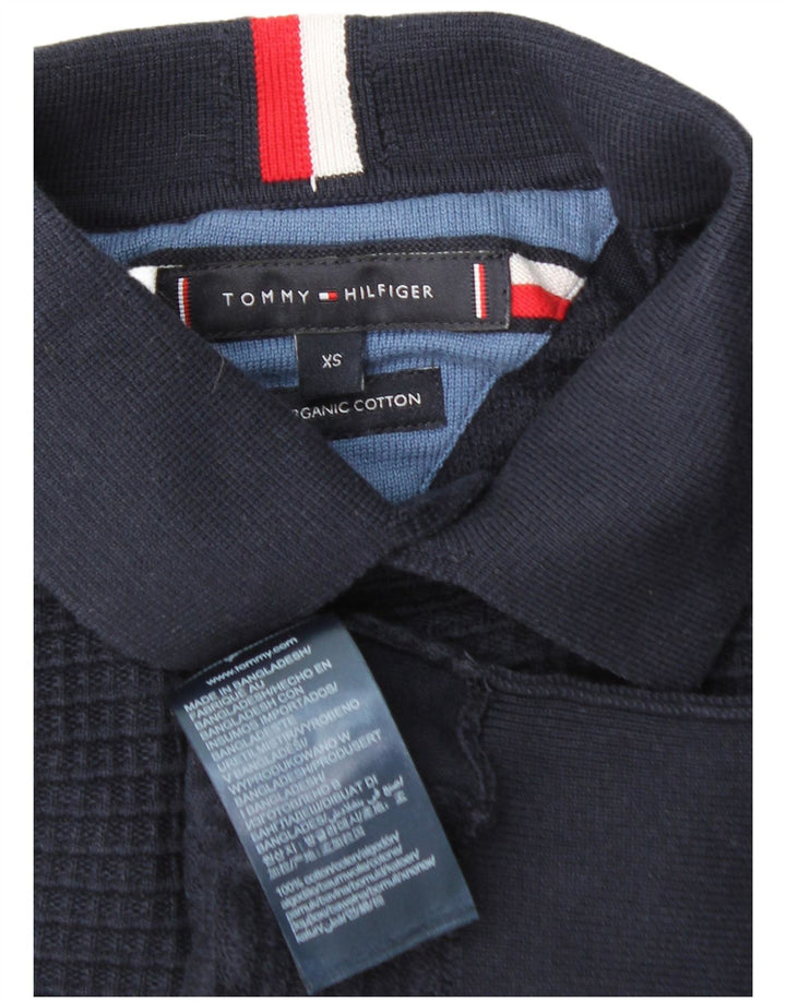 Pulover pentru bărbați TOMMY HILFIGER cu mânecă scurtă și cu gât polo XS bleumarin