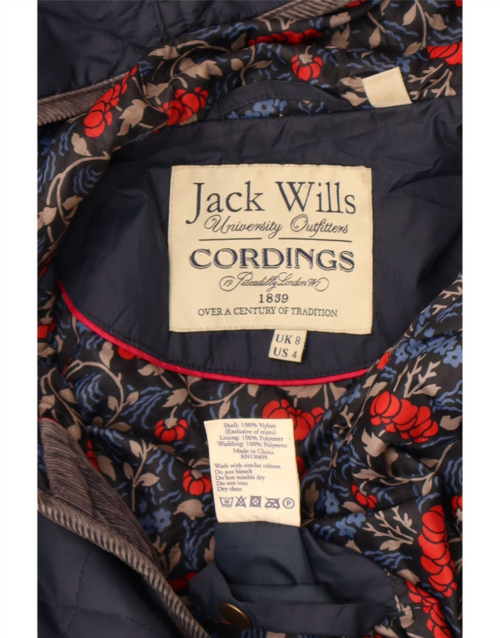 Jachetă matlasată cu glugă Jack Wills pentru femei UK 8, nailon, albastru bleumarin mic
