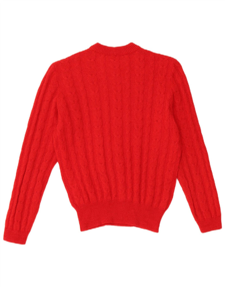 Pulover VINTAGE pentru femei cu decolteu rotund UK 10 Small Red