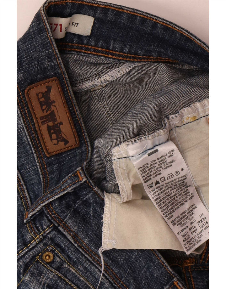 Blugi Levi's 571 Slim pentru femei W29 L34 Bumbac albastru