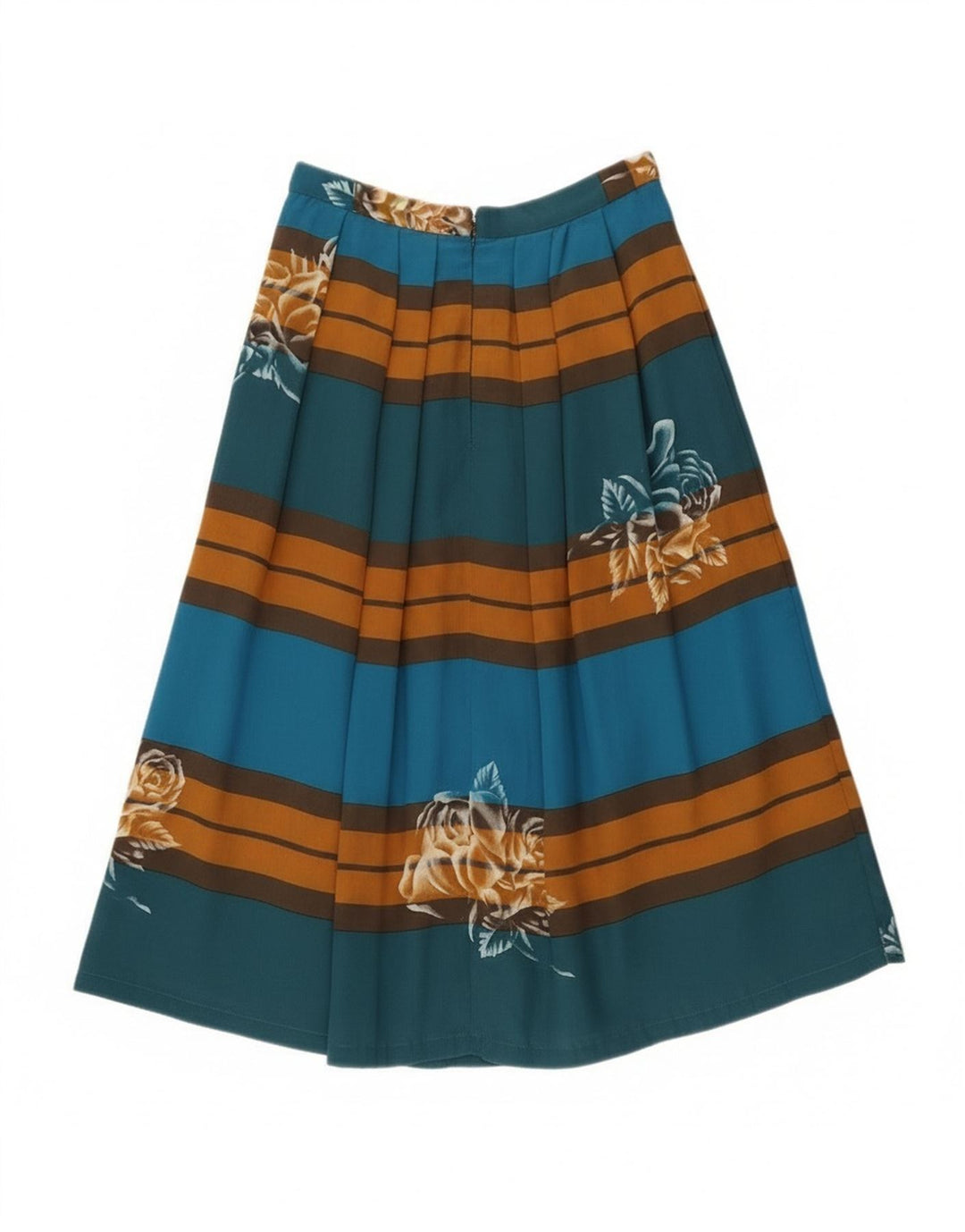 Fustă A-Line plisată Vintage pentru femei W24 XS, cu dungi multicolore