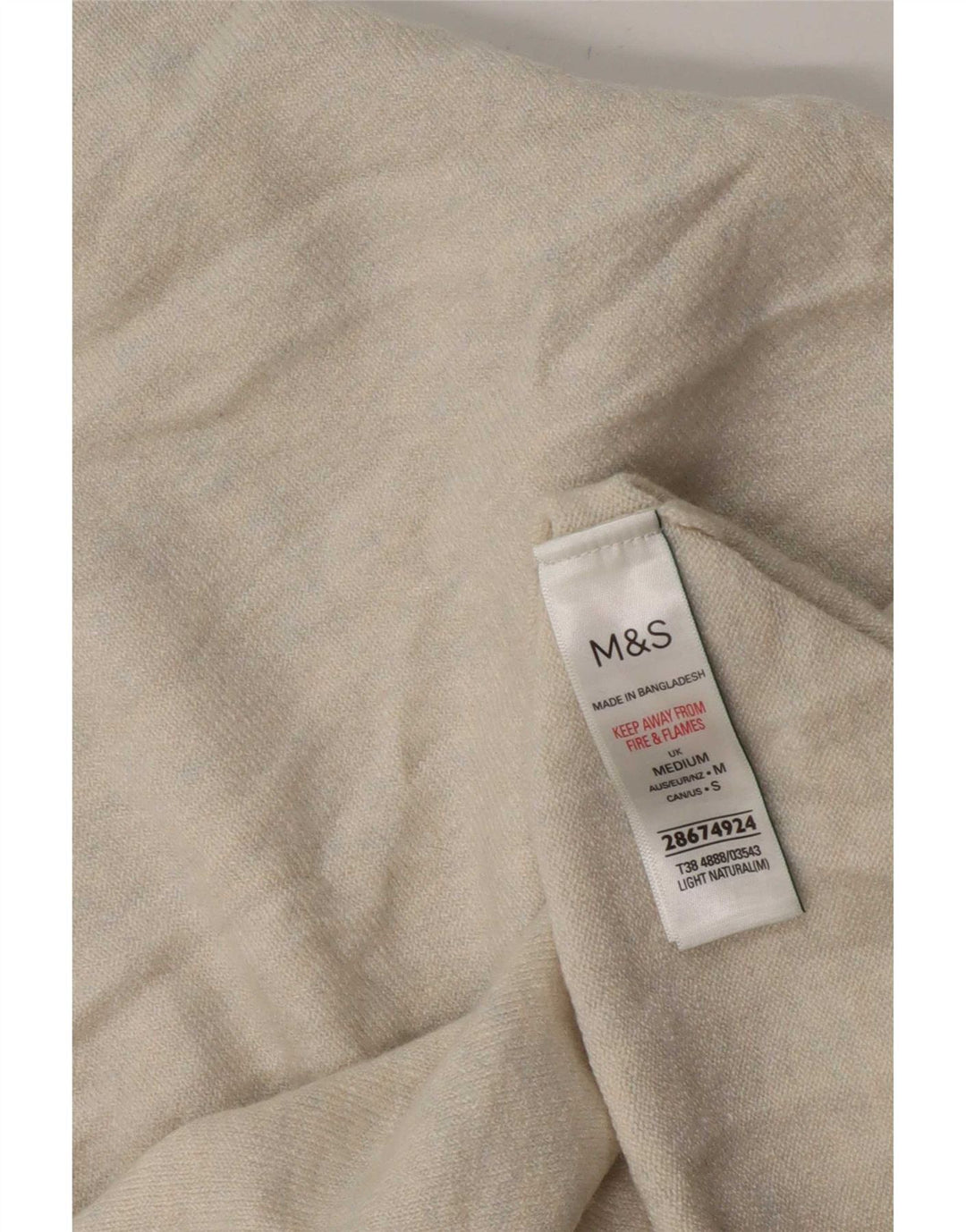 Pulover cu mânecă scurtă pentru femei Marks & Spencer UK 14 Bej mediu