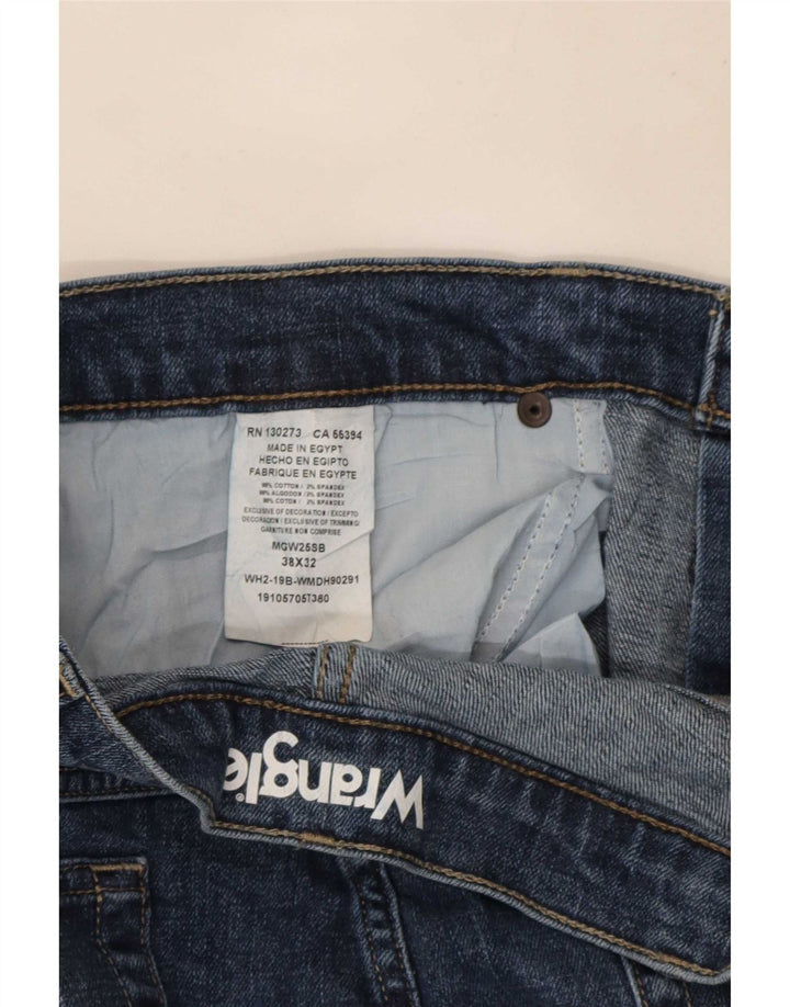 Blugi drepti Wrangler pentru bărbați, cu ajustare normală, W38 L32, bumbac albastru