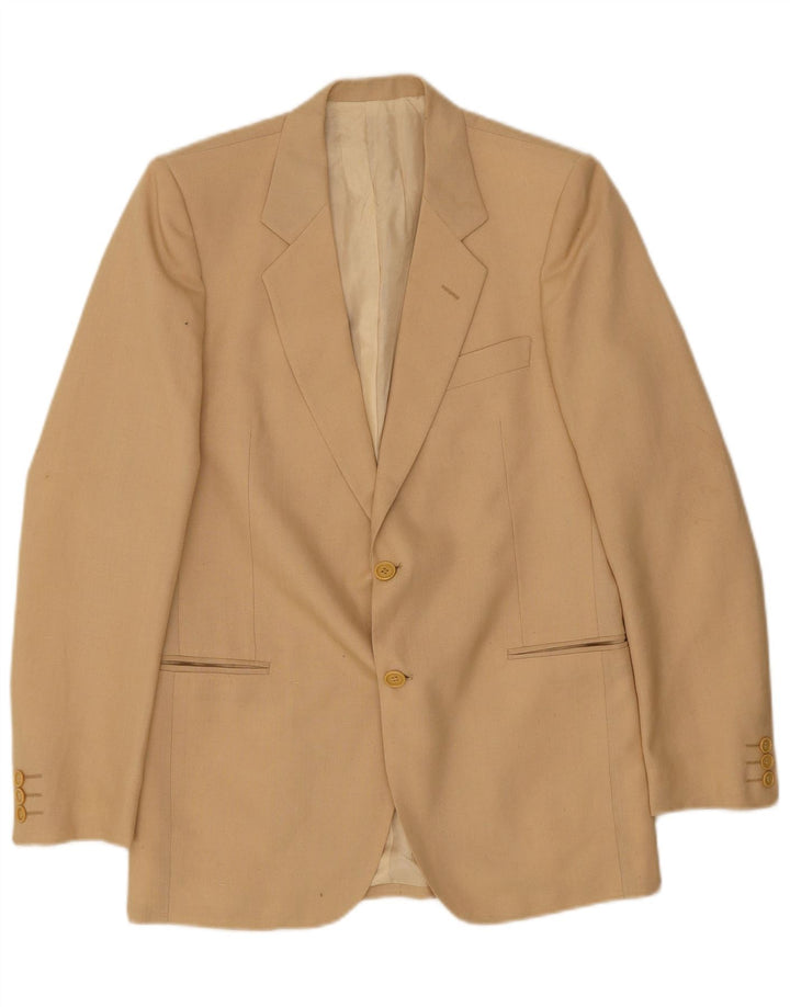 Jachetă vintage pentru bărbați cu 2 nasturi IT 48 Medium Bej Poliester