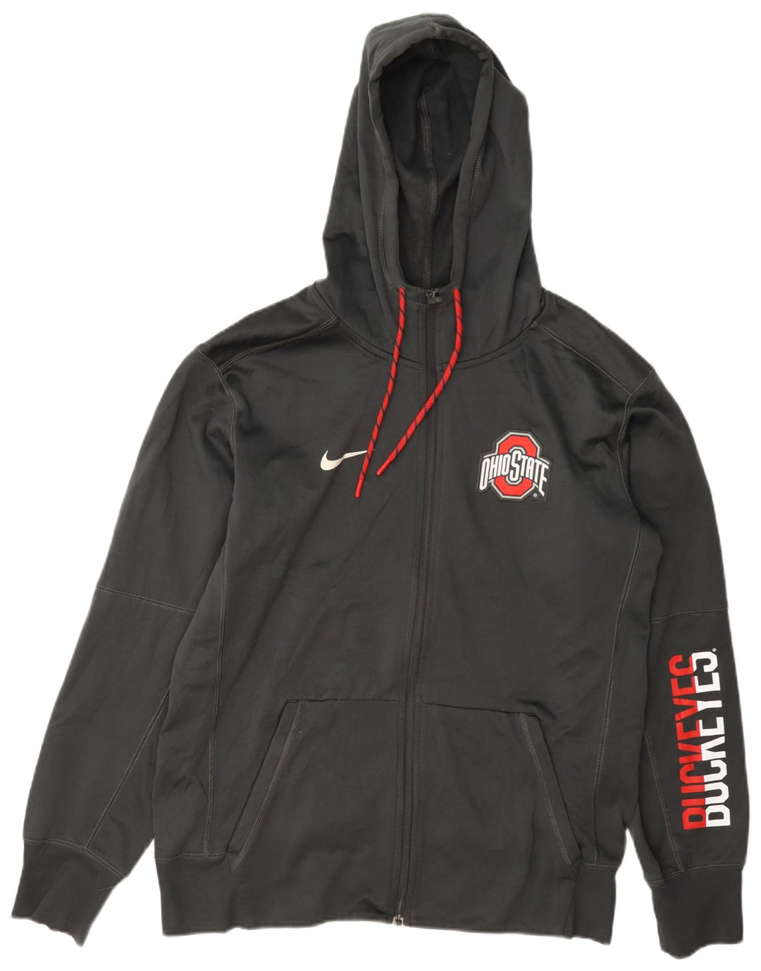 Pulover Nike pentru bărbați Ohio State Graphic, cu fermoar, poliester, gri mediu