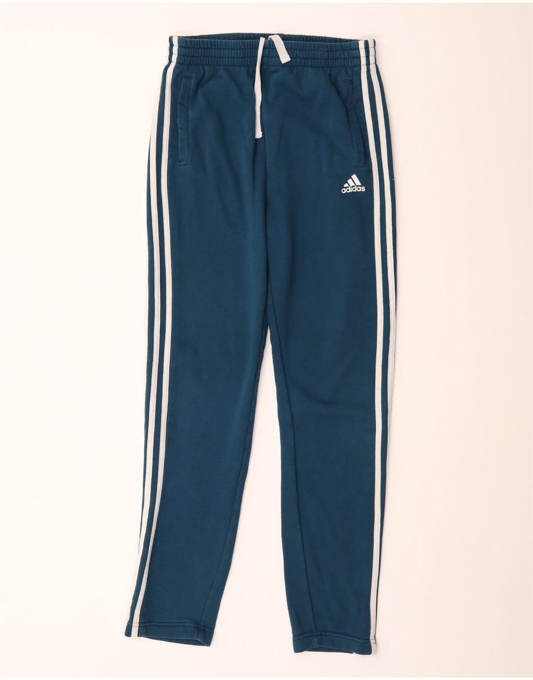 Pantaloni de trening Adidas pentru baieti 14-15 ani, bumbac albastru