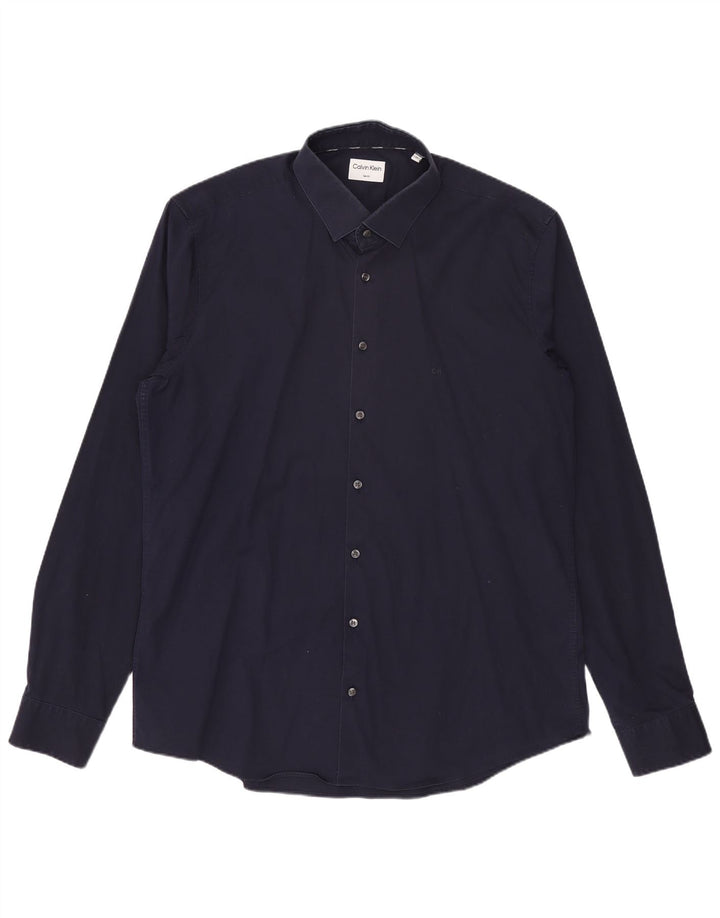 Cămașă pentru bărbați Calvin Klein Slim Fit Mărimea 43 Mare Bleumarin