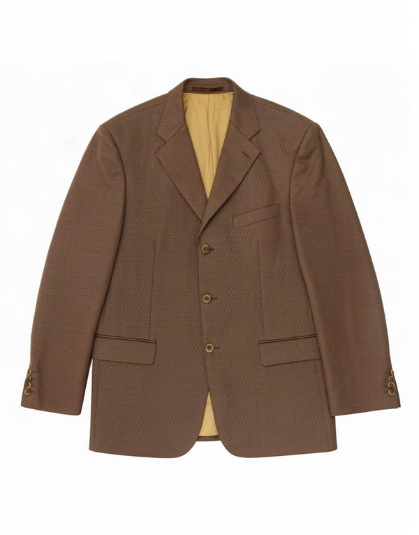 Douglas Mens 3 Button Blazer Jacket UK 42 XL Brown Wool