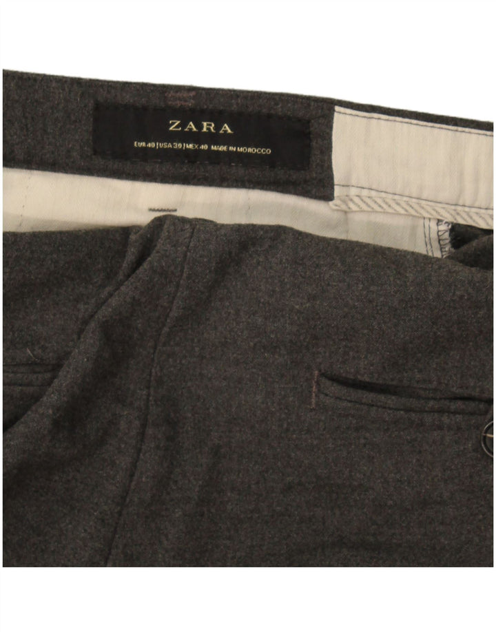 Pantaloni chino slim pentru bărbați Zara EU 40 Medium W30 L29 Gri pete
