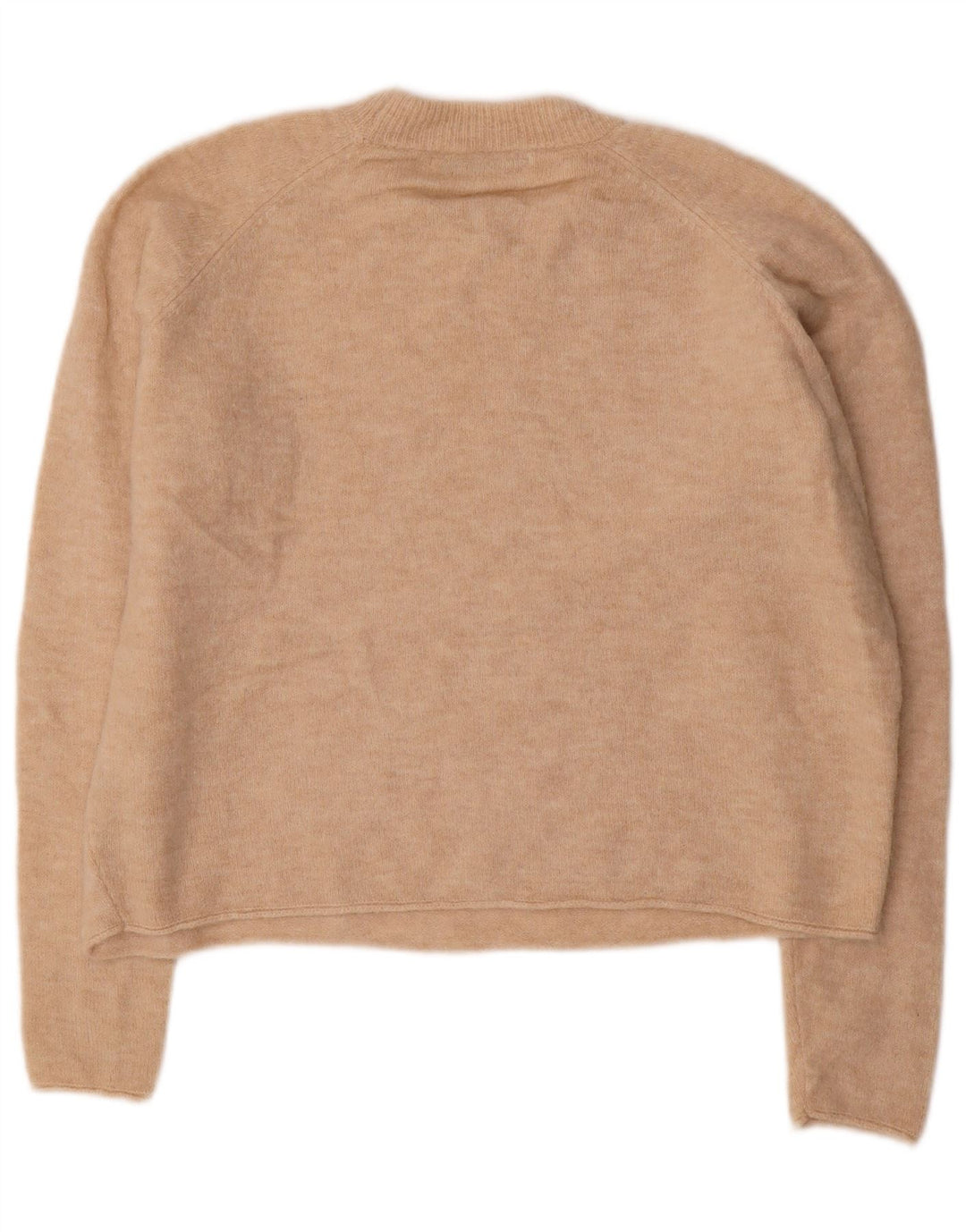 Pulover de damă ZARA oversize crop cu gât roșu, bej mediu, UK 14