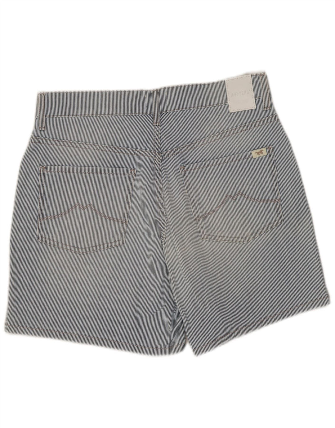 Pantaloni scurți casual pentru femei Mustang W27, bumbac cu dungi mici, albastre