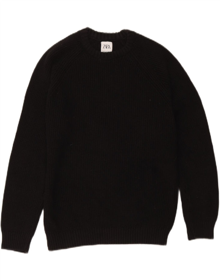Pulover supradimensionat pentru femei Zara, cu gât crew, UK 10 Mic Negru