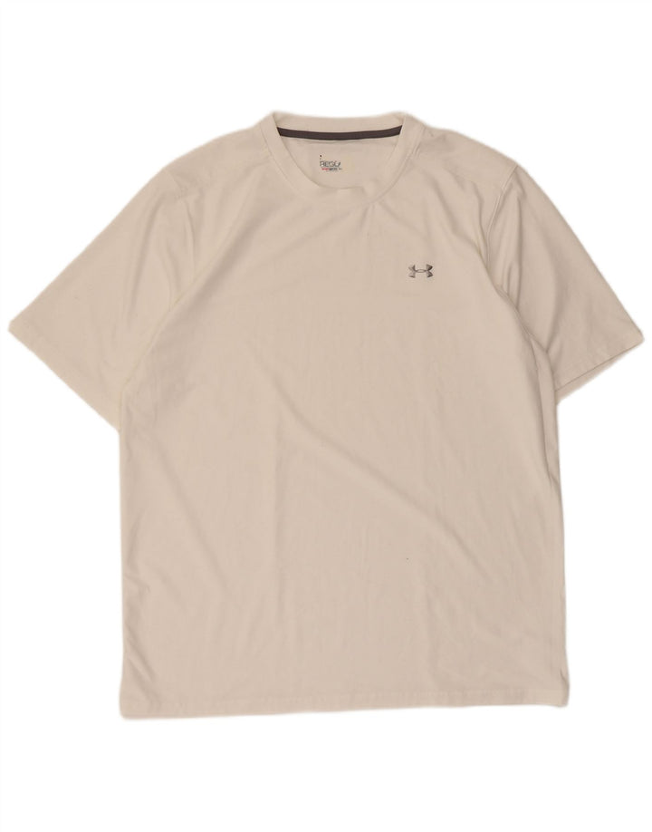 Tricou Under Armour pentru bărbați Heat Gear Regular Fit Top mare, alb, poliester