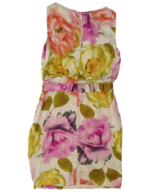 Rochie teacă fără mâneci pentru femei Coast UK 12 Mătase florală multicoloră medie
