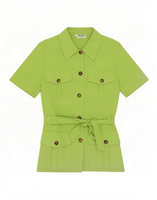 Cardigan Vintage pentru femei cu mânecă scurtă Top IT 42 Medium Green Viscose