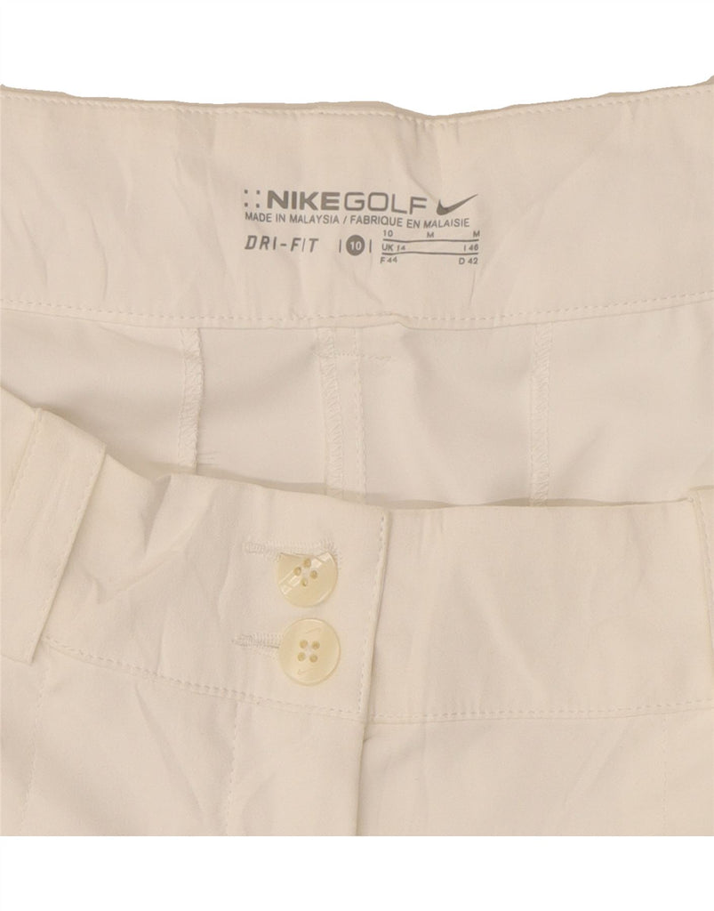 NIKE Womens Dri Fit Cargo Shorts UK 14 Large W34  White Polyester Vintage Nike and Second-Hand Nike from Messina Hembry 