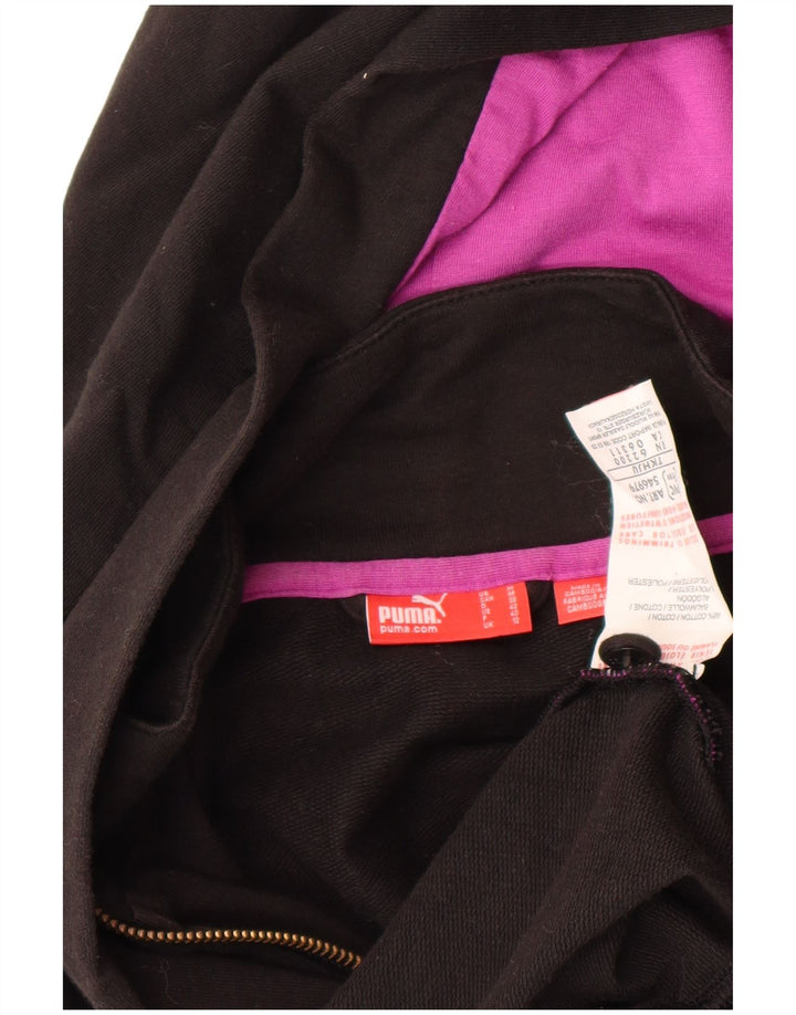 Pulover PUMA pentru femei, cu fermoar, UK 12, bumbac mediu negru