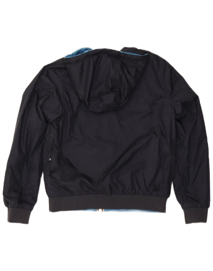 Jachetă reversibilă cu glugă K-Way pentru femei UK 10 mic bumbac bleumarin