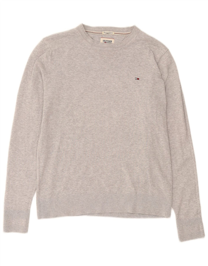 Pulover Tommy Hilfiger pentru bărbați, cu gât crew, bumbac, gri mediu