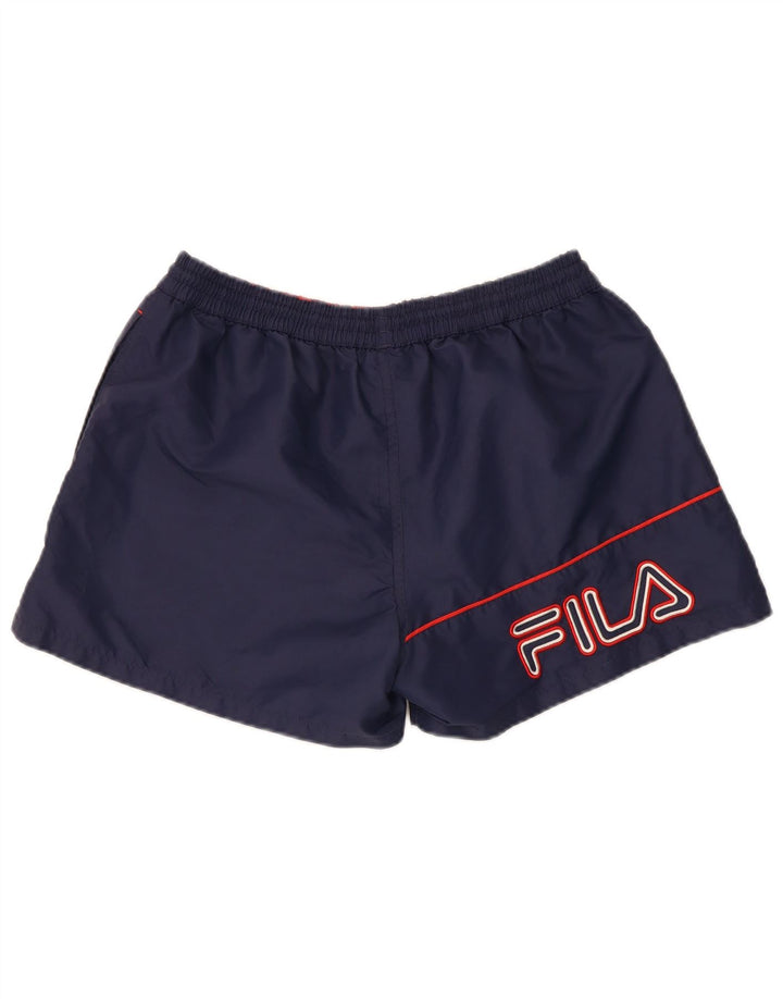 Pantaloni scurți sport cu grafică Fila pentru bărbați, poliester mediu bleumarin