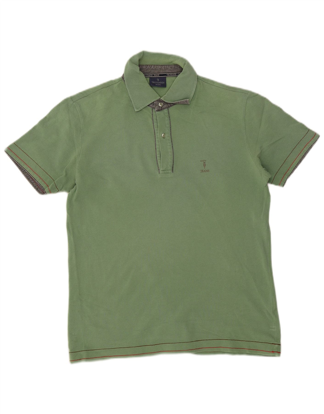 Tricou polo Trussardi Jeans pentru bărbați, bumbac verde mediu