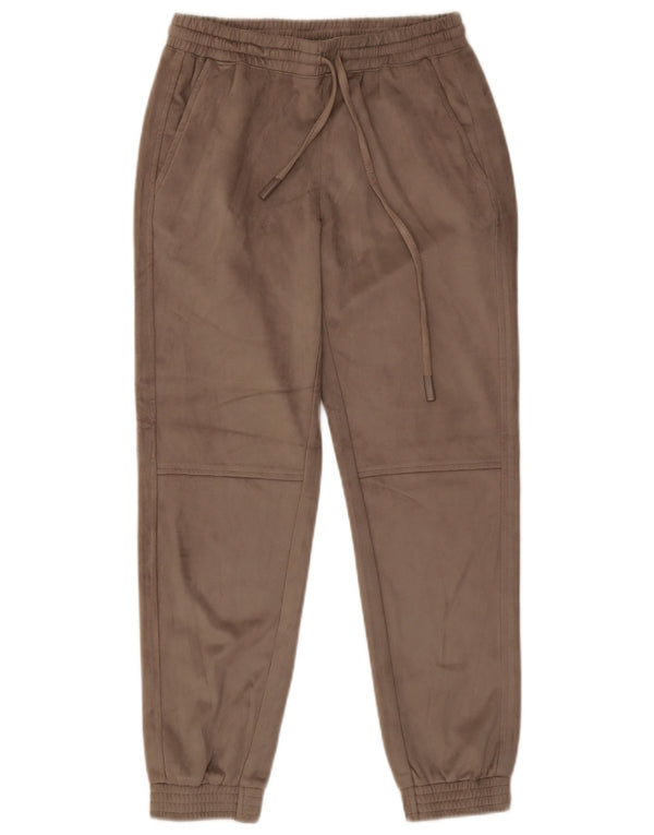 Pantaloni de trening din Velours pentru femei Zara Joggeri UK 4 XS Maro Poliester