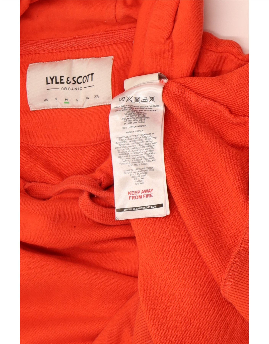 Pulover Lyle & Scott pentru bărbați, bumbac portocaliu mediu