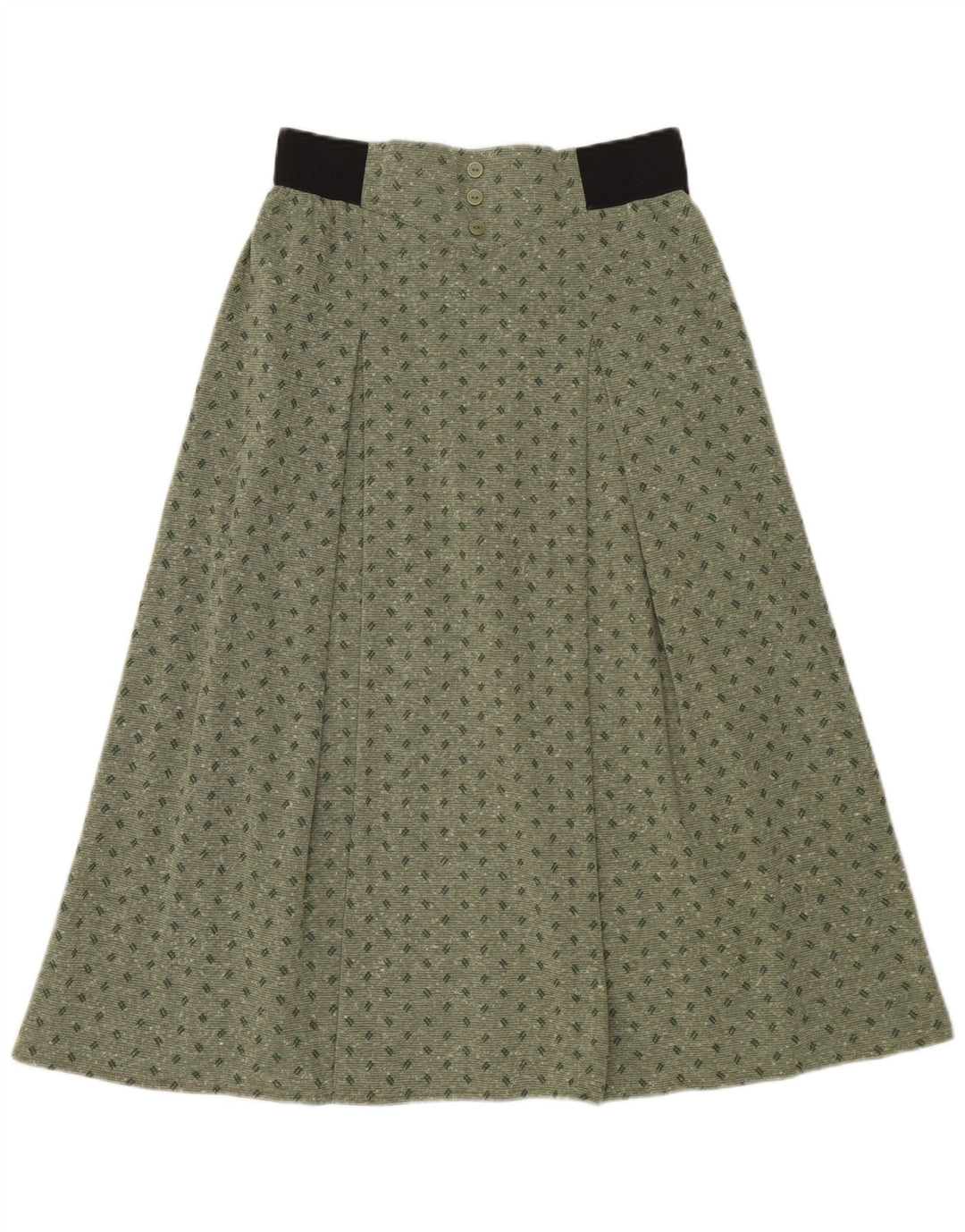Fusta midi vintage pentru femei IT 42 Medium W30 Poliester cu pete verzi