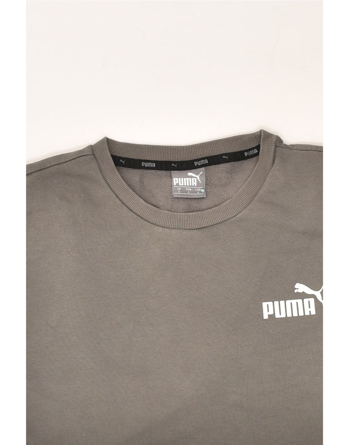 PUMA Mens Sweatshirt Jumper Small Grey Cotton | Vintage Puma | Thrift | Second-Hand Puma | Used Clothing | Messina Hembry 