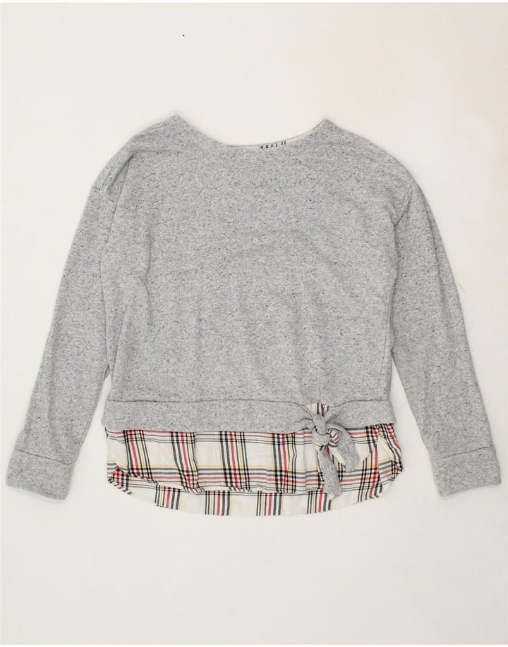 IZOD Womens Sweatshirt Jumper UK 14 Large Grey Flecked Cotton Vintage Izod and Second-Hand Izod from Messina Hembry 