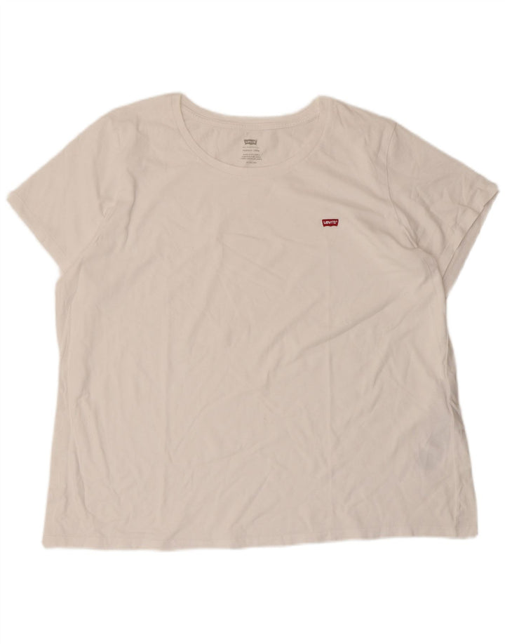Tricou LEVI'S Perfect Crew pentru femei, UK 20 2XL, bumbac alb