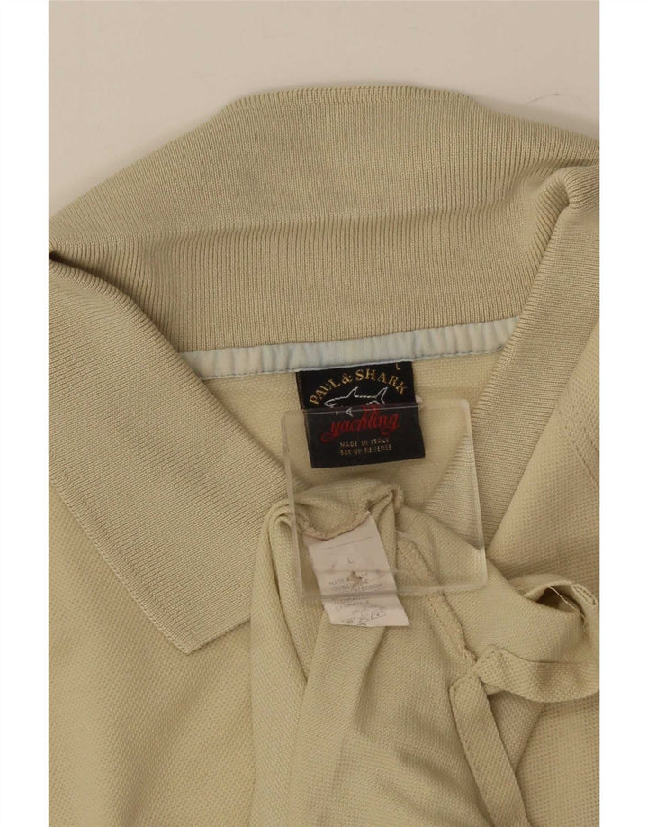 Cămașă polo pentru bărbați Paul & Shark, mare, bej, bumbac