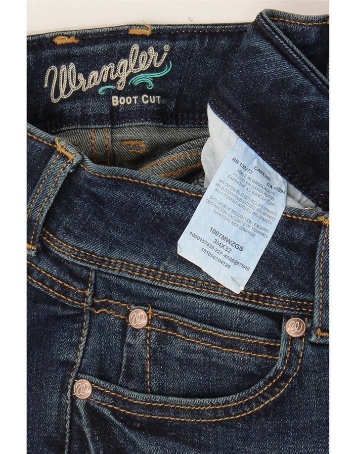 WRANGLER Womens Bootcut Jeans W34 L28 Blue Cotton Vintage Wrangler and Second-Hand Wrangler from Messina Hembry 
