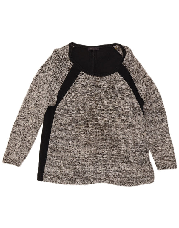Pulover pentru femei Marks & Spencer cu gât de barcă UK 24 4XL Gri Colorblock