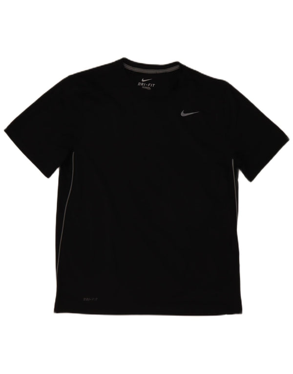 NIKE Mens Dri Fit T-Shirt Top Large Black Polyester
