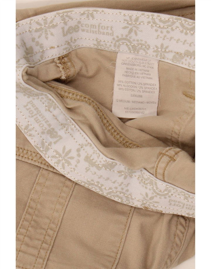 Pantaloni capri drepti pentru femei LEE US 12 mare W34 L20 bumbac bej
