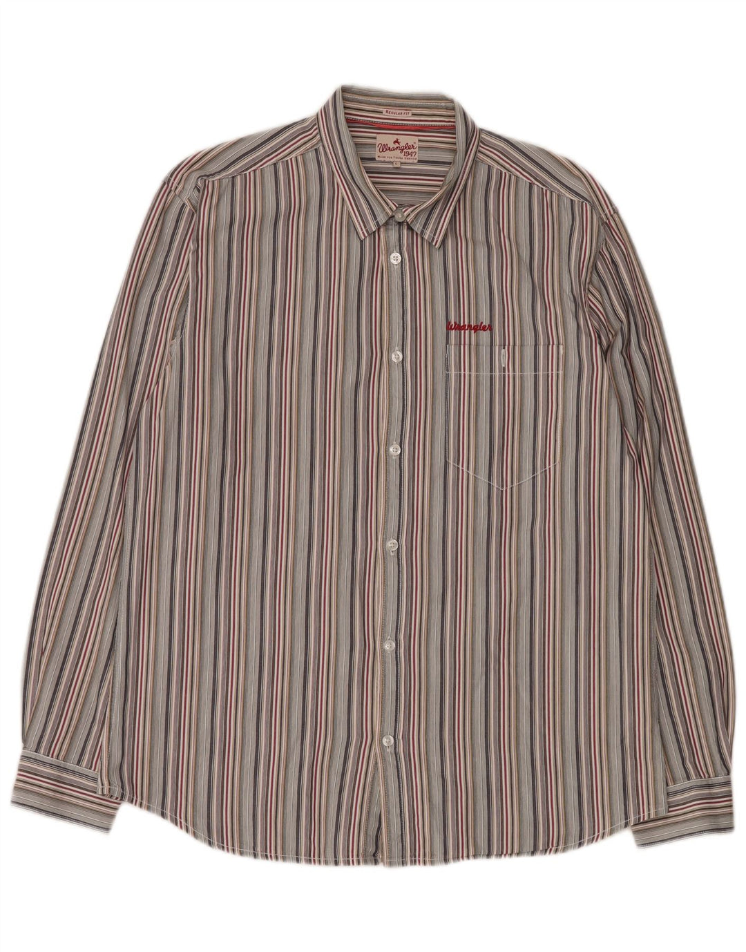 Cămașă pentru bărbați Wrangler, bumbac cu dungi mari, multicolore