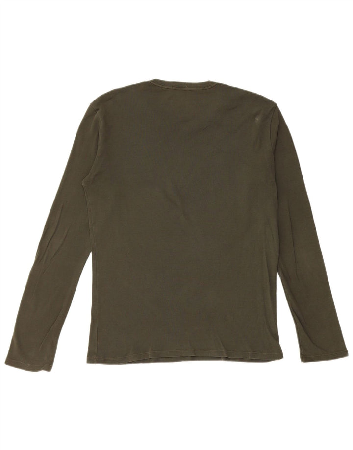 BENETTON Top grafic pentru femei cu mânecă lungă UK 12 Medium Green