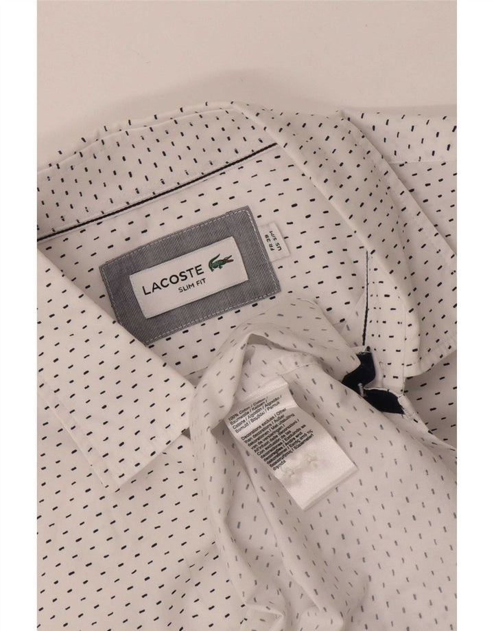 Cămașă pentru bărbați Lacoste Slim Fit Mărimea 39 Bumbac cu pete albe medii