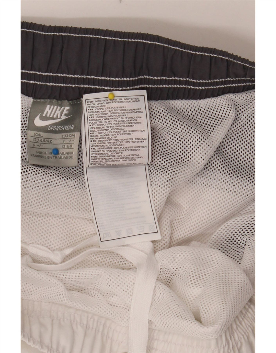 NIKE Mens Graphic Sport Shorts 2XL  White Colourblock Polyester