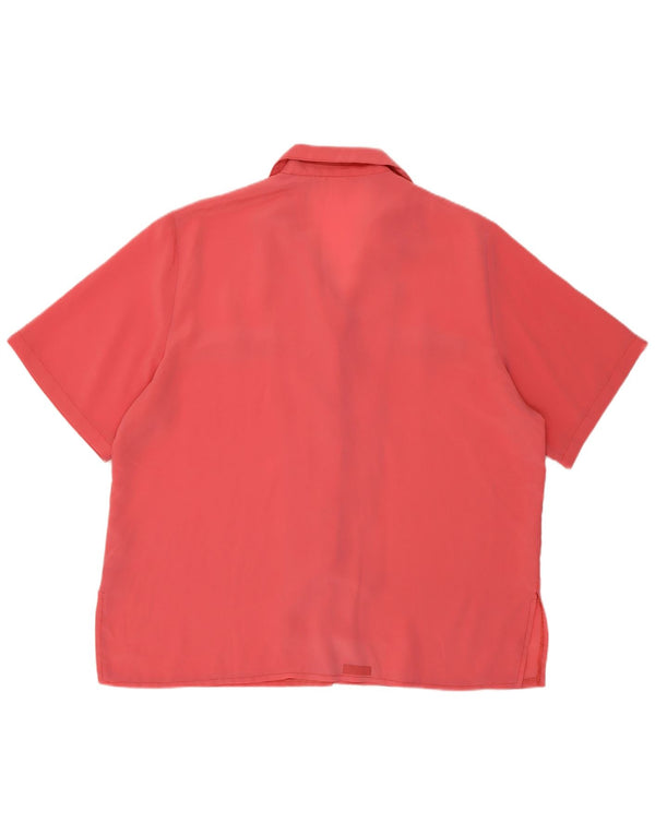 Bluză cămașă cu mânecă scurtă pentru femei vintage UK 16 mare roz