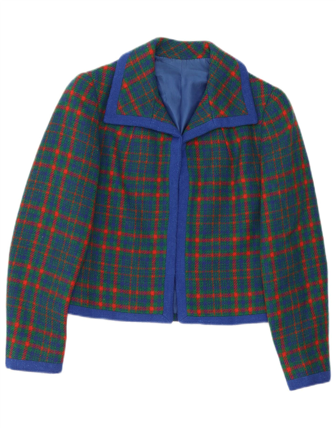 Blazer vintage pentru femei UK 10 mic verde carouri retro