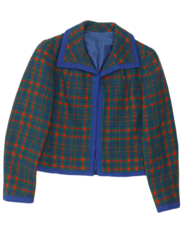 Blazer vintage pentru femei UK 10 mic verde carouri retro