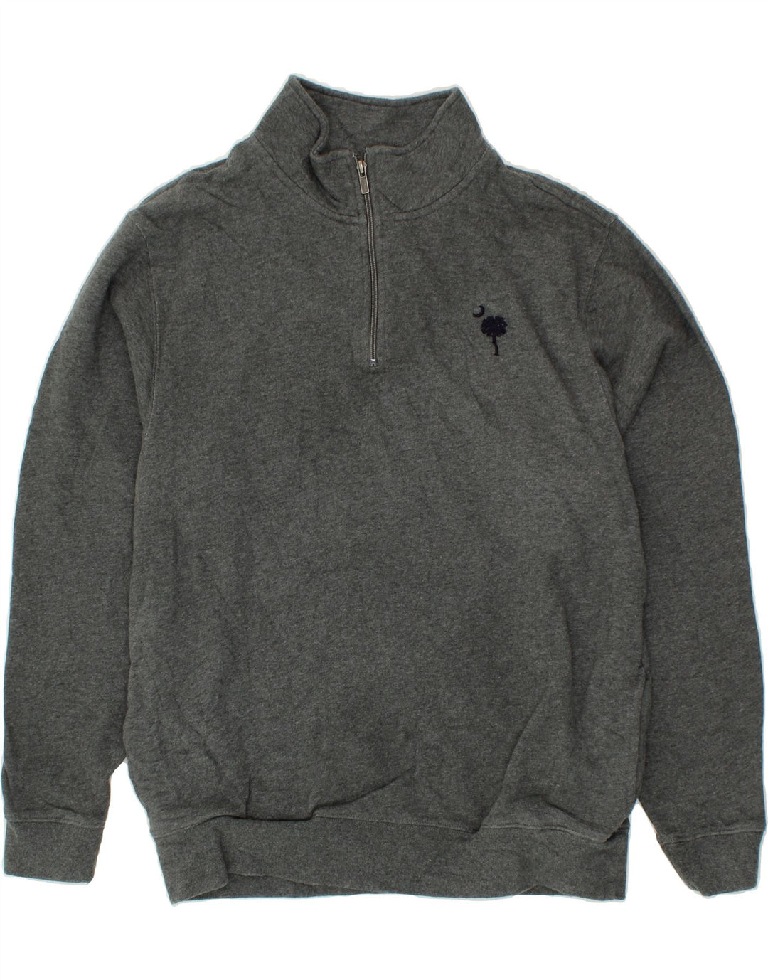 L.L.BEAN Mens Traditional Fit Zip Neck Sweatshirt Jumper Medium Grey Vintage L.L.Bean and Second-Hand L.L.Bean from Messina Hembry 