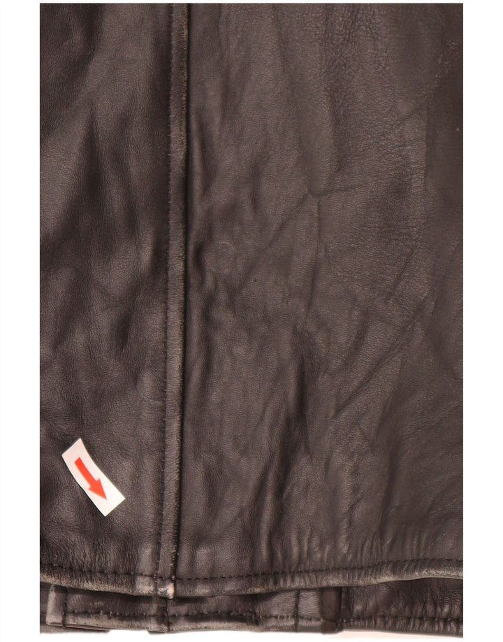 Jachetă de piele vintage pentru bărbați UK 44 2XL din piele neagră